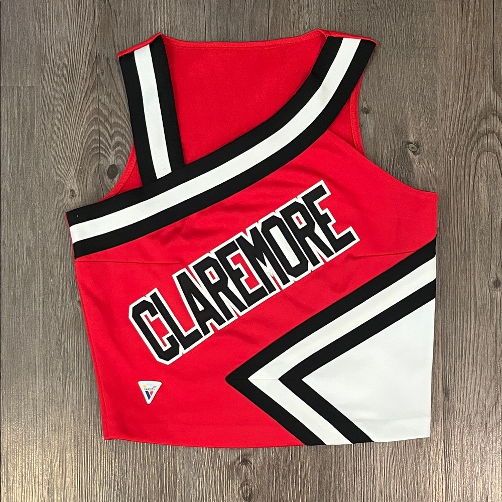Varsity Red and White Cheer Crop Top